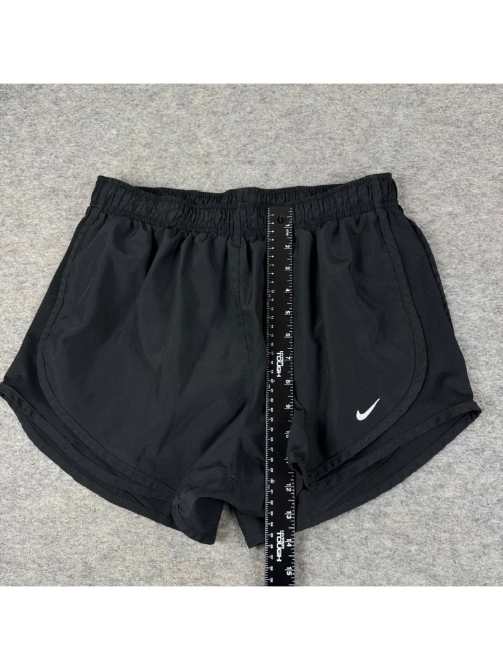 Nike Women's Black Athletic Running Shorts with White Swoosh